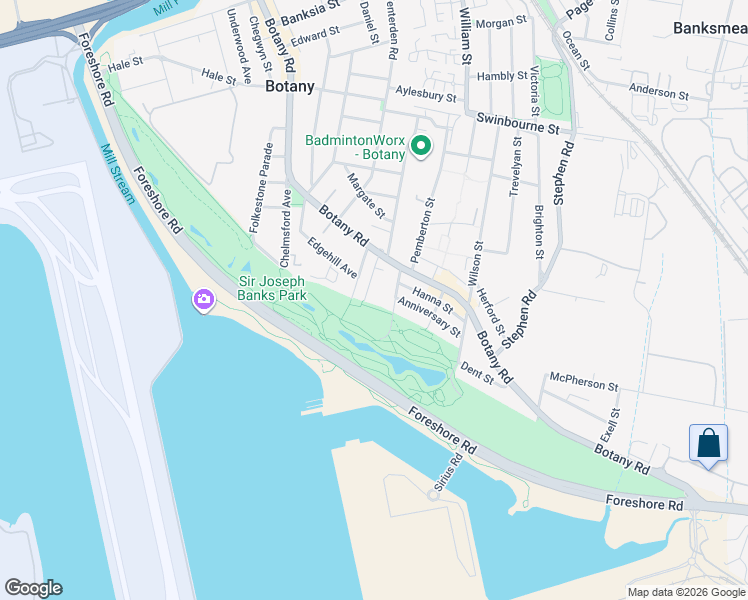 map of restaurants, bars, coffee shops, grocery stores, and more near 19 Livingstone Avenue in Botany