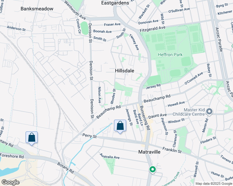 map of restaurants, bars, coffee shops, grocery stores, and more near 20 Rhodes Street in Hillsdale