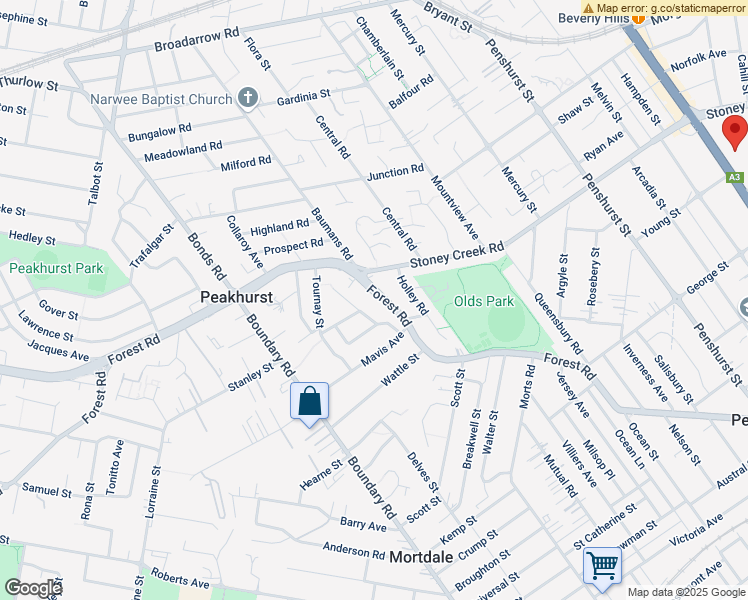 map of restaurants, bars, coffee shops, grocery stores, and more near 619 Forest Road in Peakhurst