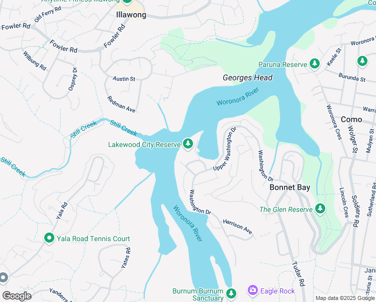 map of restaurants, bars, coffee shops, grocery stores, and more near 5 Coolidge Crescent in Bonnet Bay