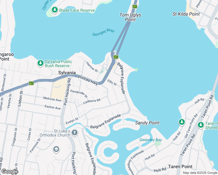 map of restaurants, bars, coffee shops, grocery stores, and more near 10 Endeavour Street in Sylvania