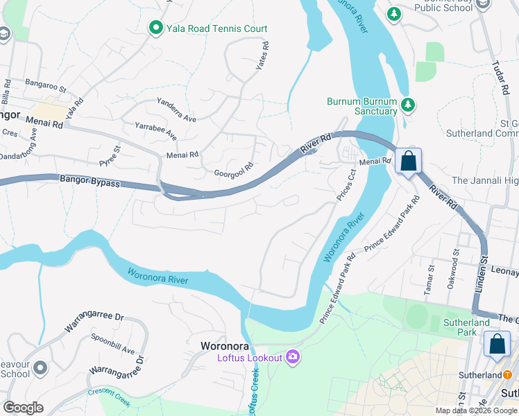map of restaurants, bars, coffee shops, grocery stores, and more near 5 Arrilla Place in Bangor