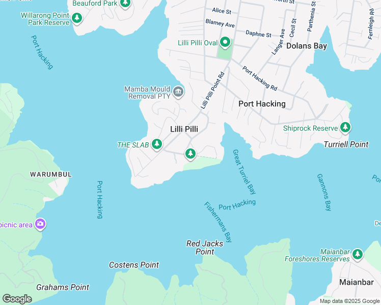 map of restaurants, bars, coffee shops, grocery stores, and more near 44 North East Crescent in Lilli Pilli