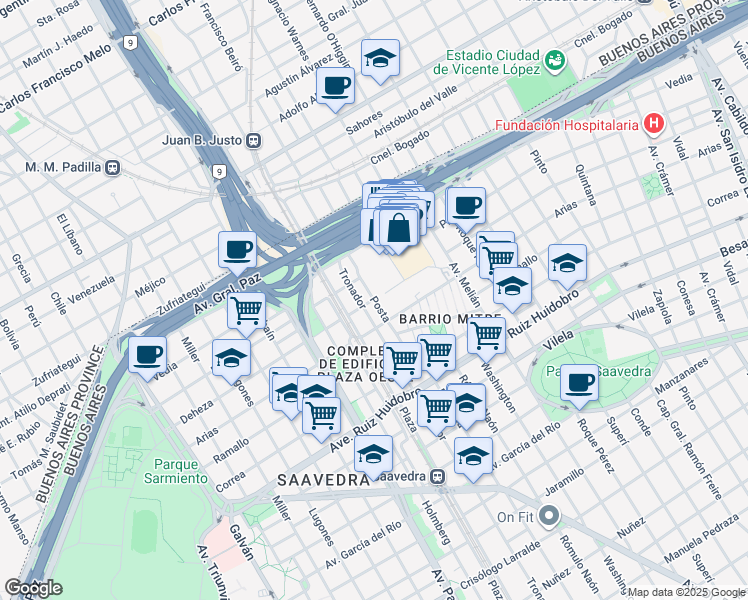 map of restaurants, bars, coffee shops, grocery stores, and more near 4700 Posta in Comuna 12