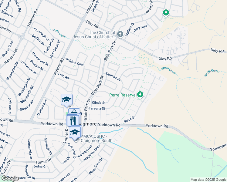 map of restaurants, bars, coffee shops, grocery stores, and more near 28 Wecoma Court in Craigmore