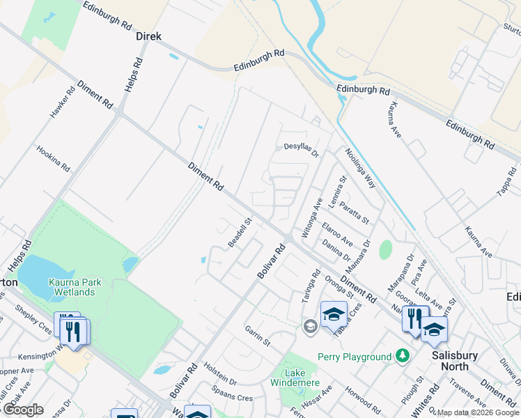 map of restaurants, bars, coffee shops, grocery stores, and more near 8 Veronica Drive in Direk