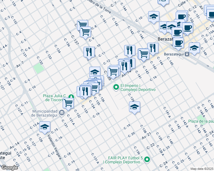map of restaurants, bars, coffee shops, grocery stores, and more near 3730 Avenida Rigolleau in Berazategui