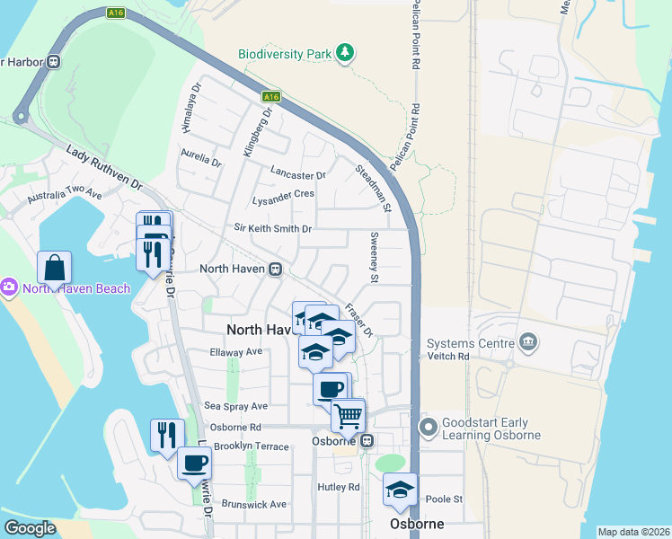 map of restaurants, bars, coffee shops, grocery stores, and more near 21 Thomson Crescent in North Haven