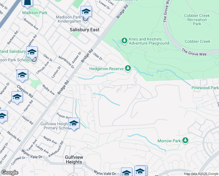 map of restaurants, bars, coffee shops, grocery stores, and more near Ridge Rd in Gulfview Heights