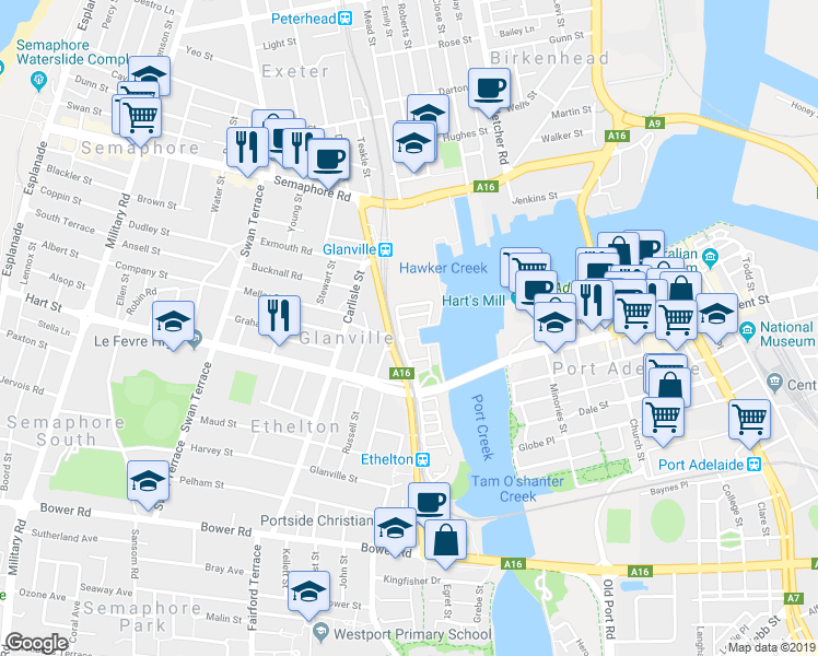 map of restaurants, bars, coffee shops, grocery stores, and more near 2-6 Pilla Avenue in Glanville