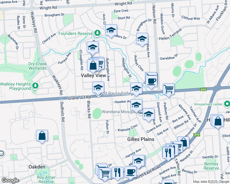 map of restaurants, bars, coffee shops, grocery stores, and more near 845 Grand Junction Road in Valley View