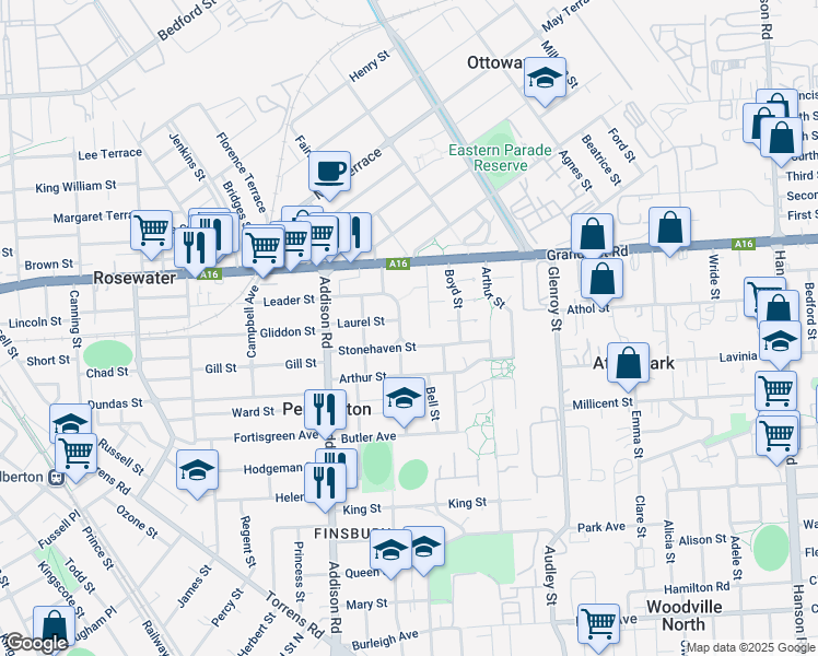 map of restaurants, bars, coffee shops, grocery stores, and more near 4 Price Avenue in Pennington