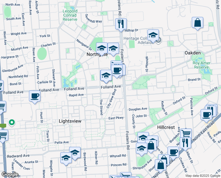 map of restaurants, bars, coffee shops, grocery stores, and more near 209 Folland Avenue in Northgate