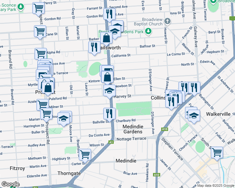 map of restaurants, bars, coffee shops, grocery stores, and more near 8 Harvey Street in Nailsworth
