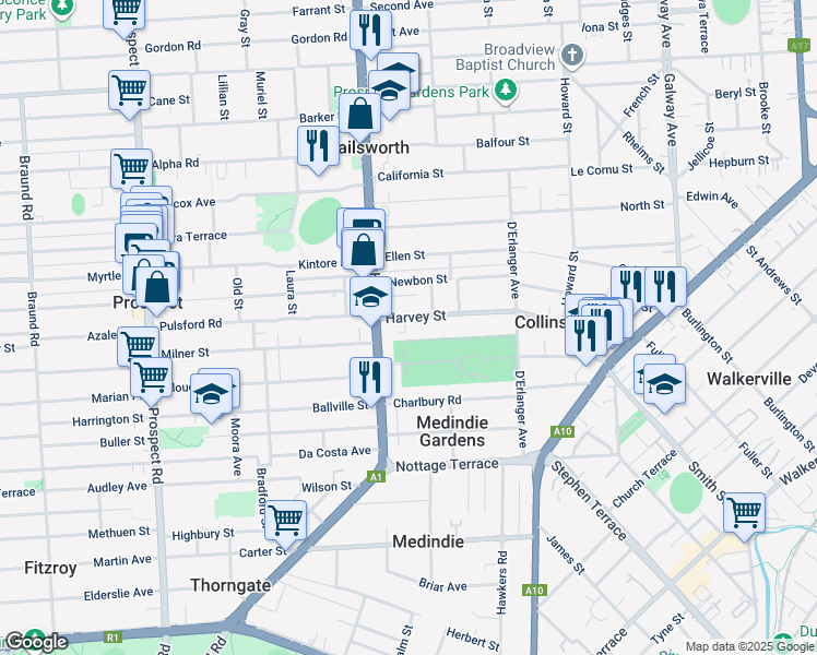 map of restaurants, bars, coffee shops, grocery stores, and more near 7 Harvey Street in Nailsworth