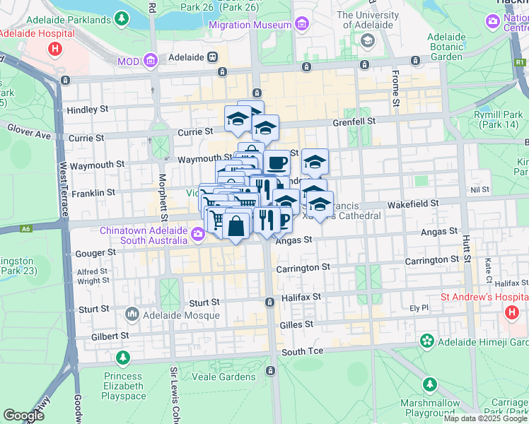 map of restaurants, bars, coffee shops, grocery stores, and more near in 