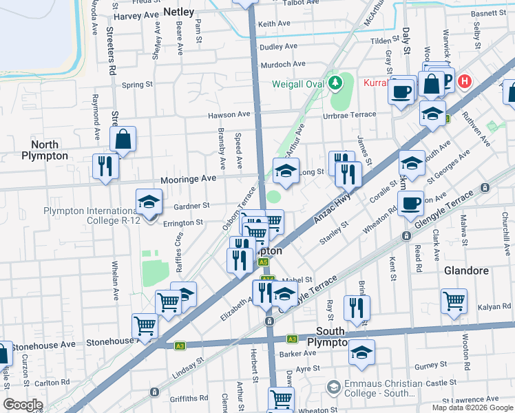 map of restaurants, bars, coffee shops, grocery stores, and more near 376 Marion Road in Plympton