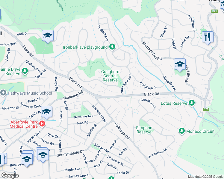 map of restaurants, bars, coffee shops, grocery stores, and more near 7 Lorikeet Grove in Flagstaff Hill