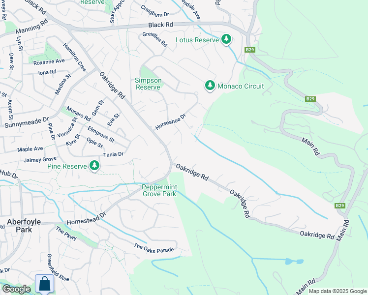 map of restaurants, bars, coffee shops, grocery stores, and more near 5 Redgum Place in Aberfoyle Park