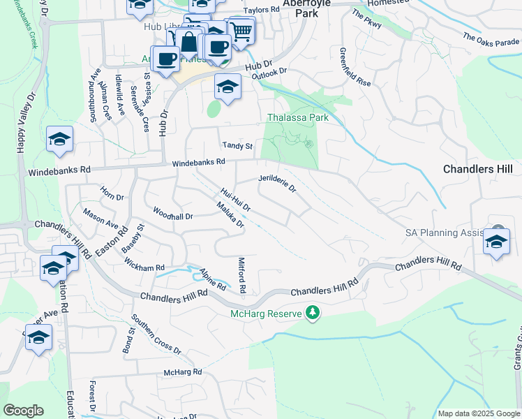 map of restaurants, bars, coffee shops, grocery stores, and more near 33 Hui-Hui Drive in Happy Valley