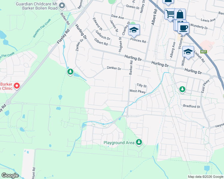 map of restaurants, bars, coffee shops, grocery stores, and more near 88 Bluestone Drive in Mount Barker