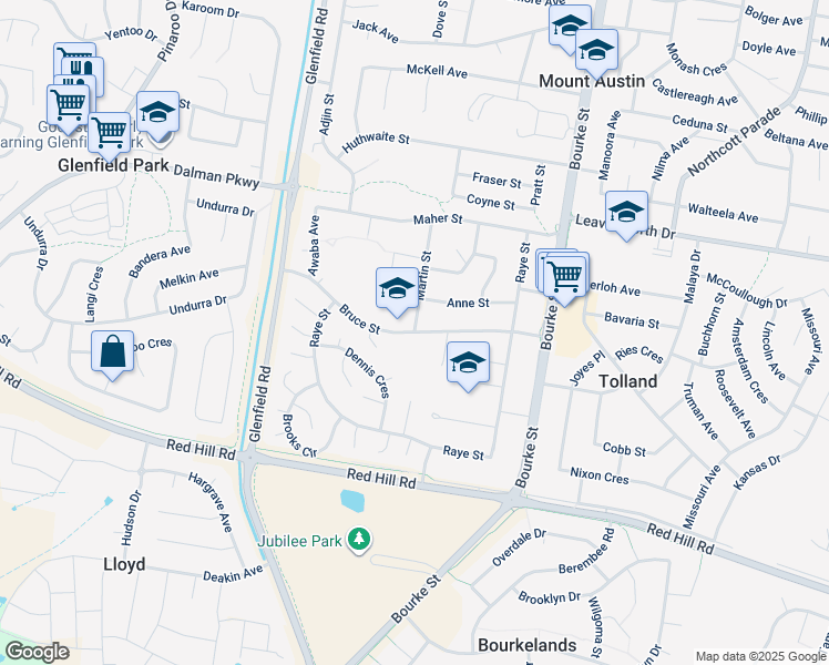 map of restaurants, bars, coffee shops, grocery stores, and more near Bruce Street in Tolland
