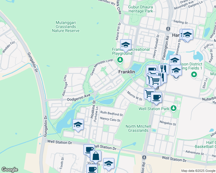 map of restaurants, bars, coffee shops, grocery stores, and more near 78 Littlejohn Lane in Franklin
