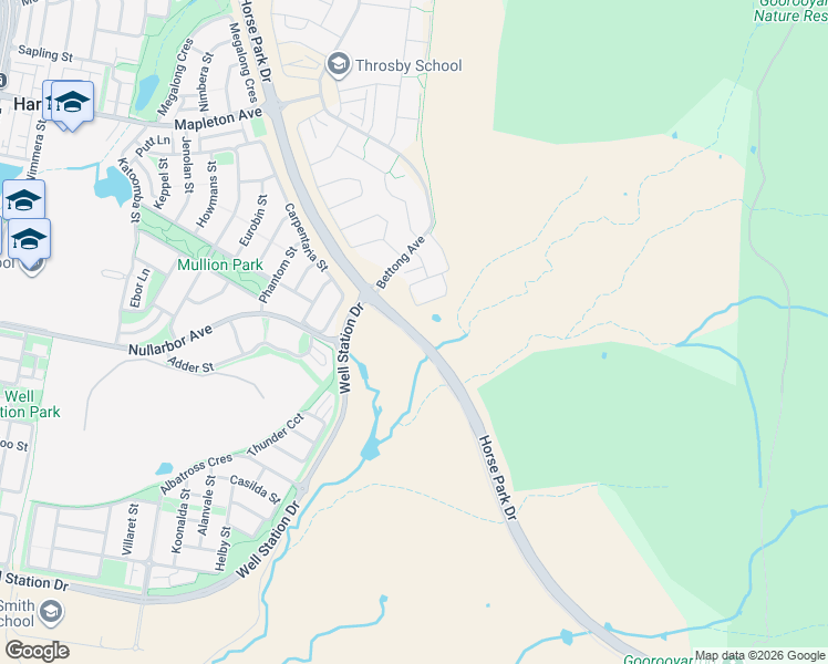 map of restaurants, bars, coffee shops, grocery stores, and more near Horse Park Drive in Gungahlin