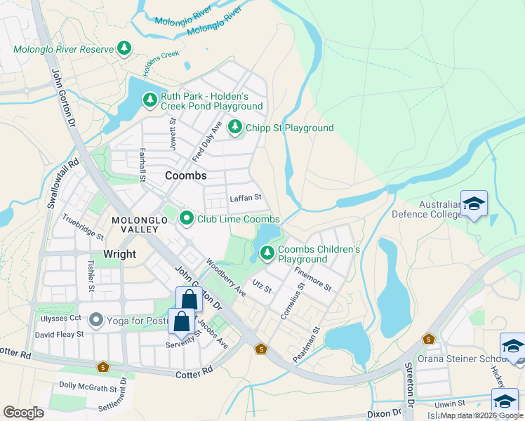map of restaurants, bars, coffee shops, grocery stores, and more near in Coombs