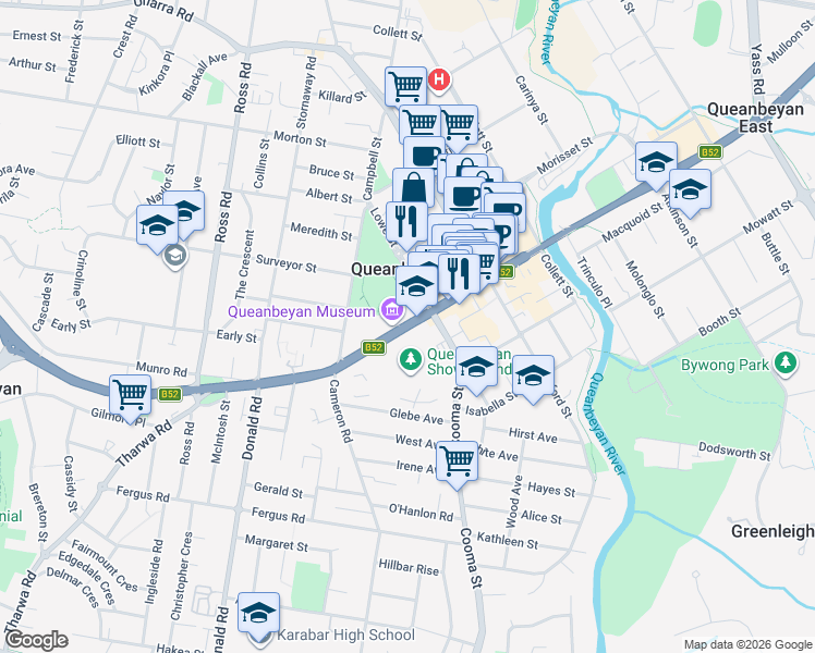 map of restaurants, bars, coffee shops, grocery stores, and more near in 