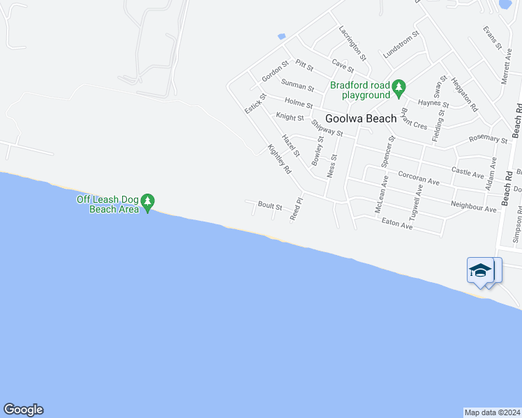 map of restaurants, bars, coffee shops, grocery stores, and more near 17 Boult Street in Goolwa Beach