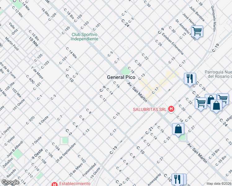 map of restaurants, bars, coffee shops, grocery stores, and more near in Maracó Department