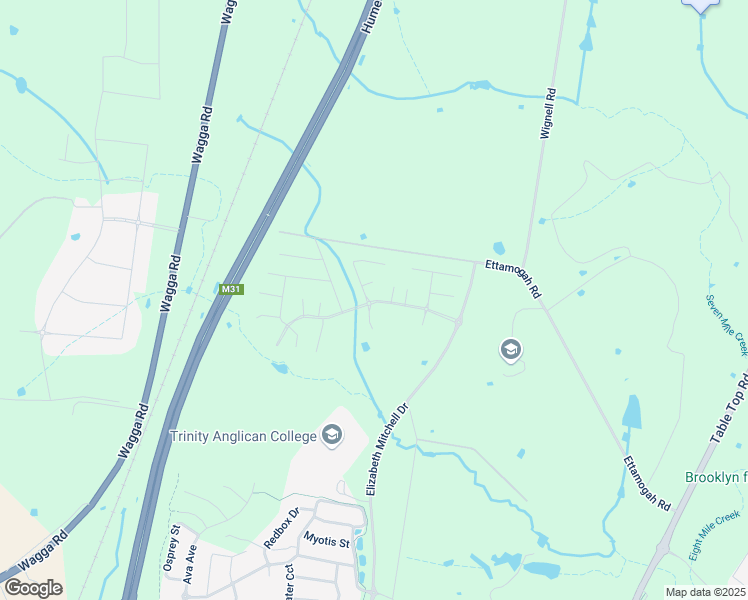 map of restaurants, bars, coffee shops, grocery stores, and more near Elizabeth Mitchell Drive in Thurgoona