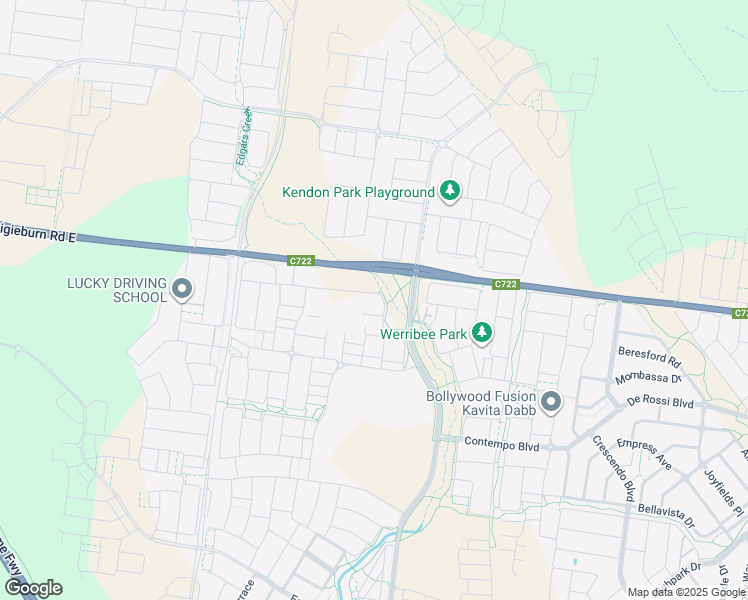 map of restaurants, bars, coffee shops, grocery stores, and more near 37 Osmond crescent in Wollert