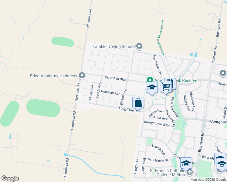 map of restaurants, bars, coffee shops, grocery stores, and more near 19 Portman Avenue in Melton West