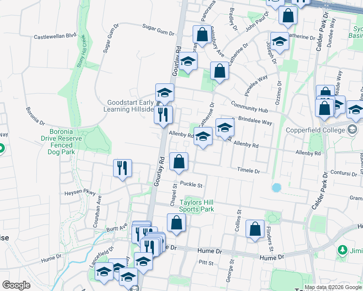 map of restaurants, bars, coffee shops, grocery stores, and more near 6 Lorraine Court in Hillside