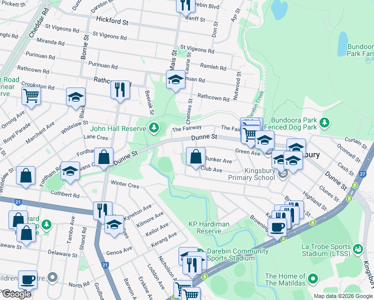map of restaurants, bars, coffee shops, grocery stores, and more near 11 Garden Close in Kingsbury