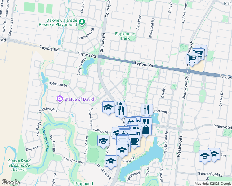 map of restaurants, bars, coffee shops, grocery stores, and more near 11 Oldis Close in Caroline Springs
