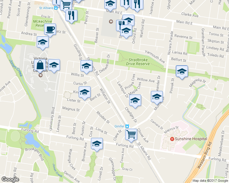 map of restaurants, bars, coffee shops, grocery stores, and more near 3 Aspen Street in Saint Albans