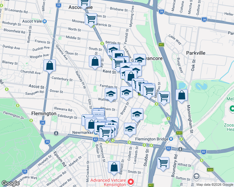map of restaurants, bars, coffee shops, grocery stores, and more near 119 Wellington Street in Flemington