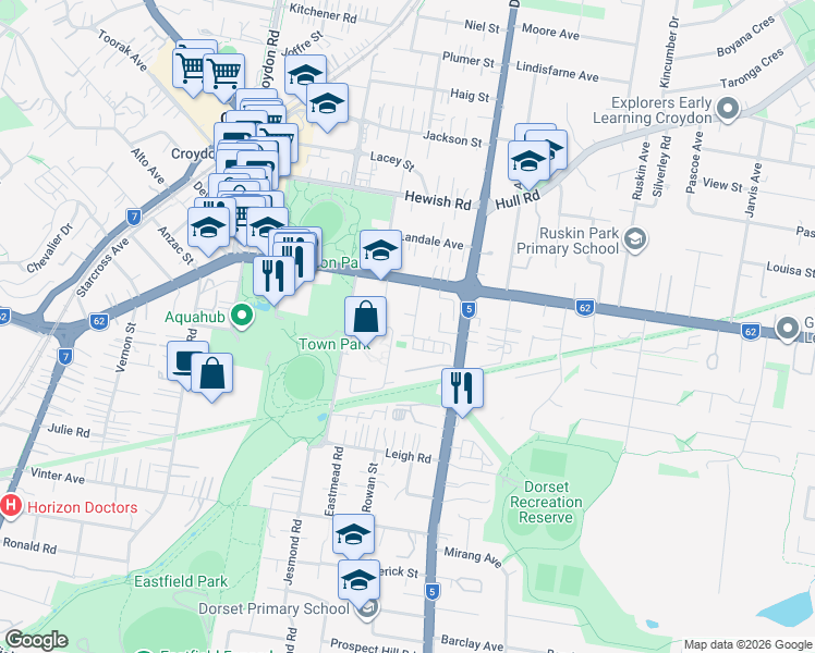 map of restaurants, bars, coffee shops, grocery stores, and more near 12 Alfrick Road in Croydon