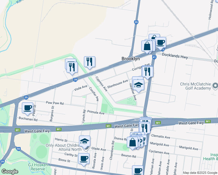 map of restaurants, bars, coffee shops, grocery stores, and more near 65 Stenhouse Avenue in Brooklyn