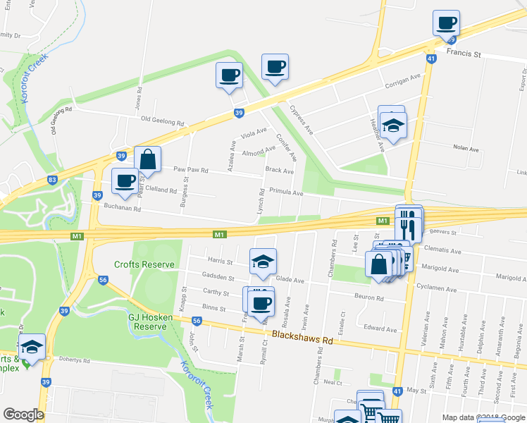 map of restaurants, bars, coffee shops, grocery stores, and more near 2 Lynch Road in Brooklyn