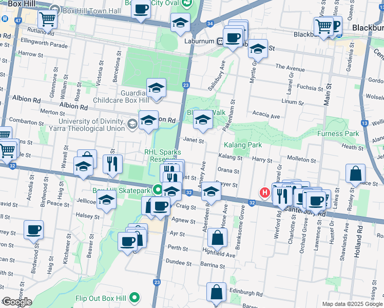 map of restaurants, bars, coffee shops, grocery stores, and more near 7 Marian Court in Blackburn