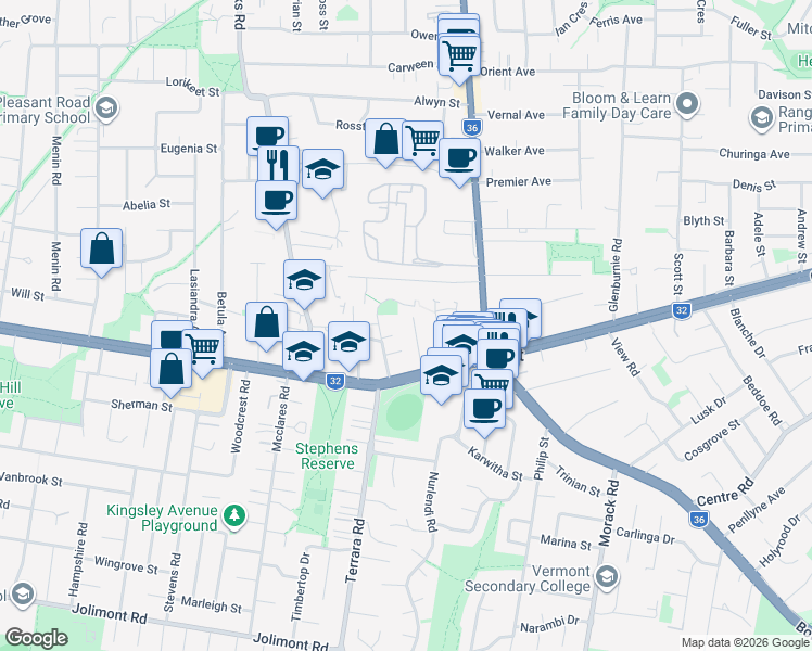 map of restaurants, bars, coffee shops, grocery stores, and more near 14 Grigg Avenue in Vermont