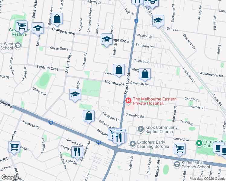 map of restaurants, bars, coffee shops, grocery stores, and more near 4 Edward Street in Bayswater