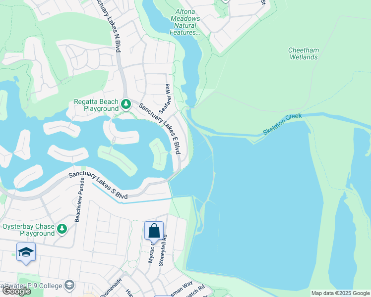 map of restaurants, bars, coffee shops, grocery stores, and more near 30 Coastal Promenade in Point Cook