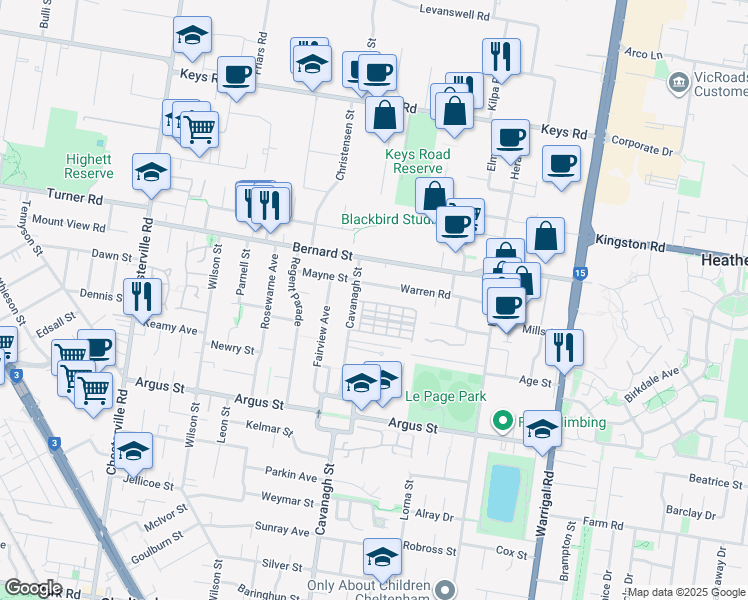 map of restaurants, bars, coffee shops, grocery stores, and more near 9 Mulberry Avenue in Cheltenham