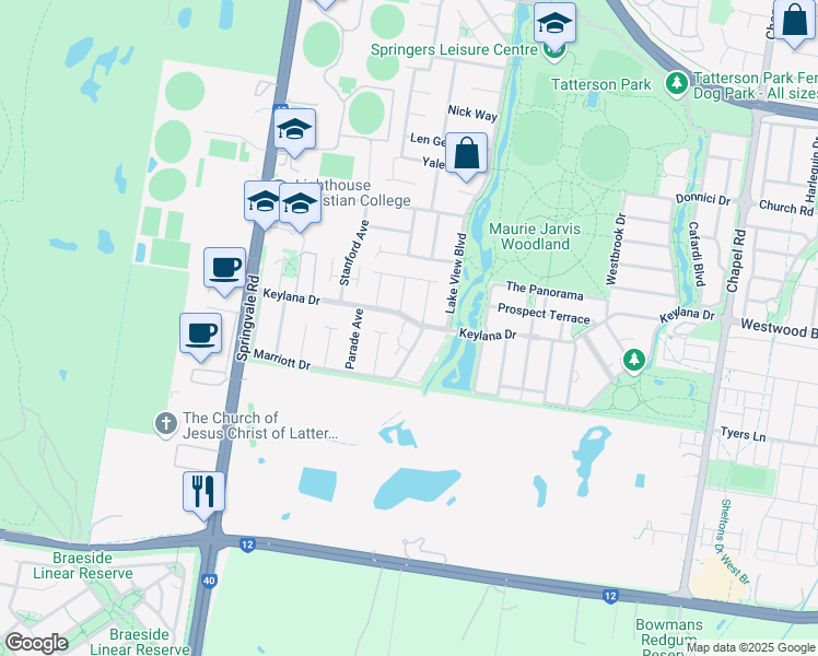 map of restaurants, bars, coffee shops, grocery stores, and more near 133 Keylana Drive in Keysborough