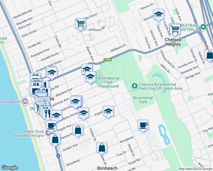 map of restaurants, bars, coffee shops, grocery stores, and more near 90 Catherine Avenue in Chelsea